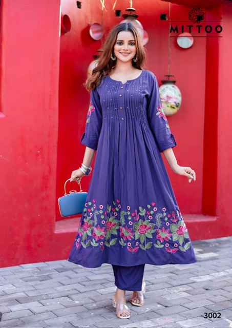 Mittoo Tanvika Rayon Kurti With Bottom 5 pcs Catalogue