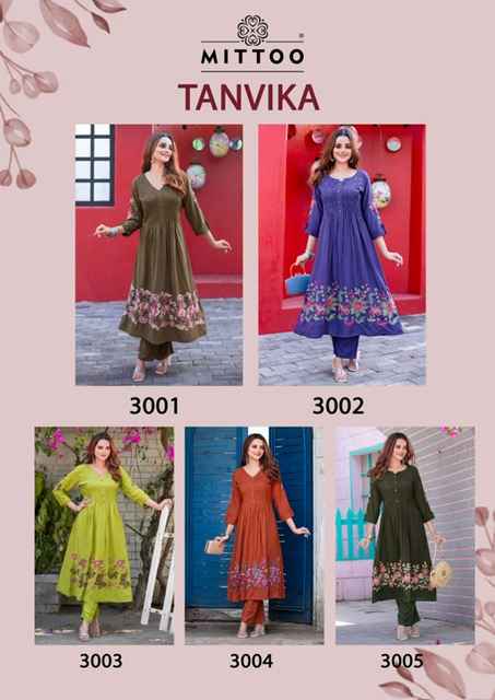 Mittoo Tanvika Rayon Kurti With Bottom 5 pcs Catalogue
