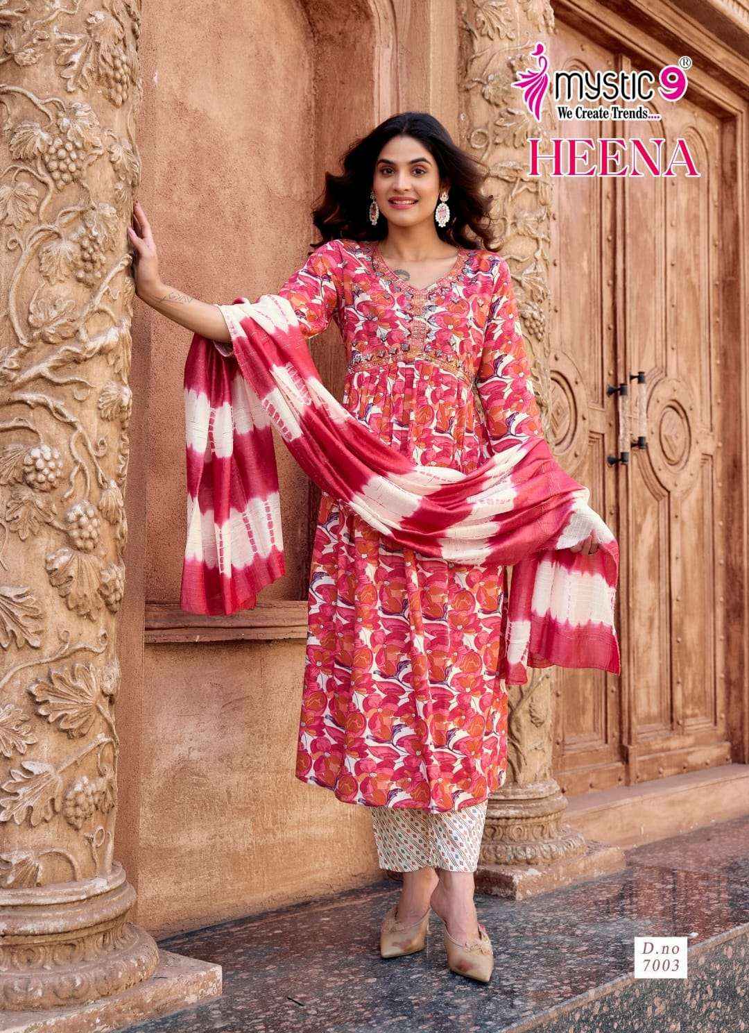 Mystic 9 Heena Vol 7 Rayon Kurti Combo 8 pcs Catalogue