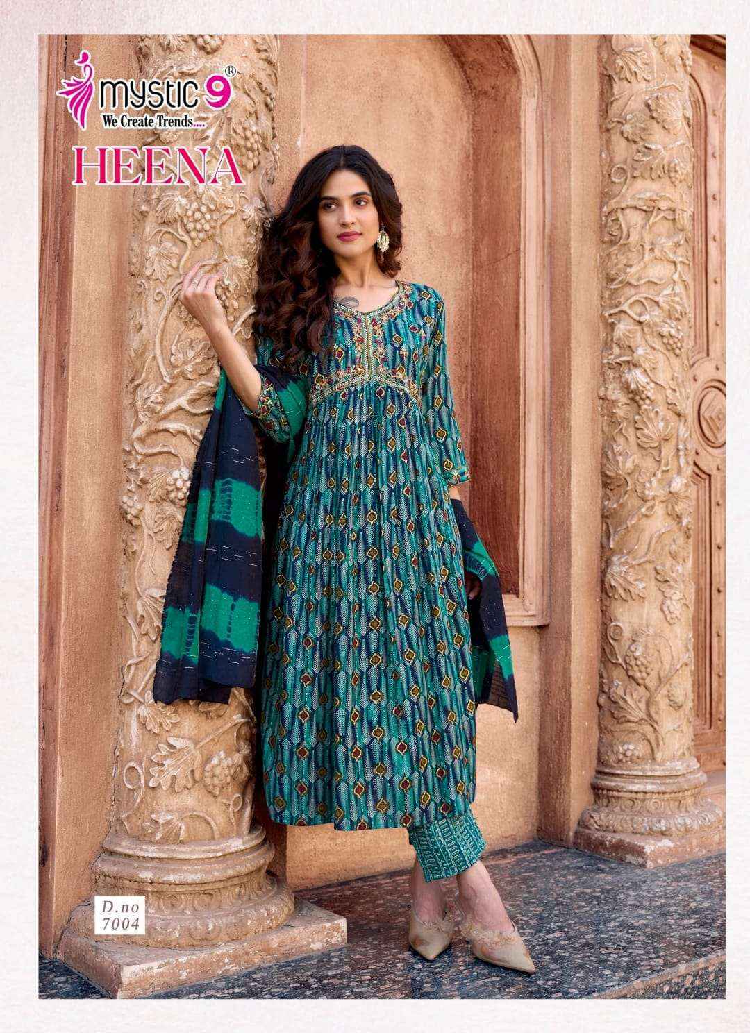Mystic 9 Heena Vol 7 Rayon Kurti Combo 8 pcs Catalogue