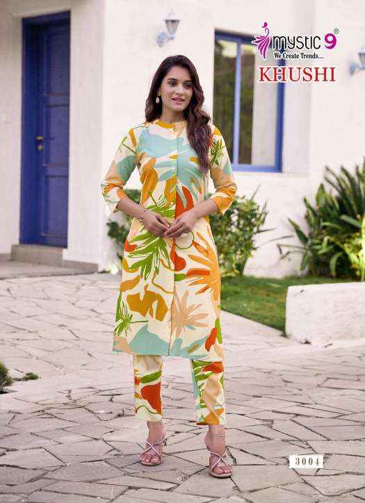 Mystic 9 Khushi Vol 3 Viscouse Kurti With Bottom 10 pcs Catalogue