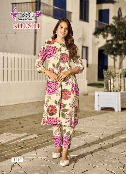 Mystic 9 Khushi Vol 3 Viscouse Kurti With Bottom 10 pcs Catalogue