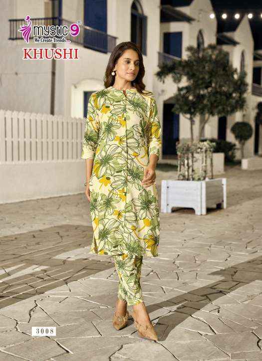 Mystic 9 Khushi Vol 3 Viscouse Kurti With Bottom 10 pcs Catalogue