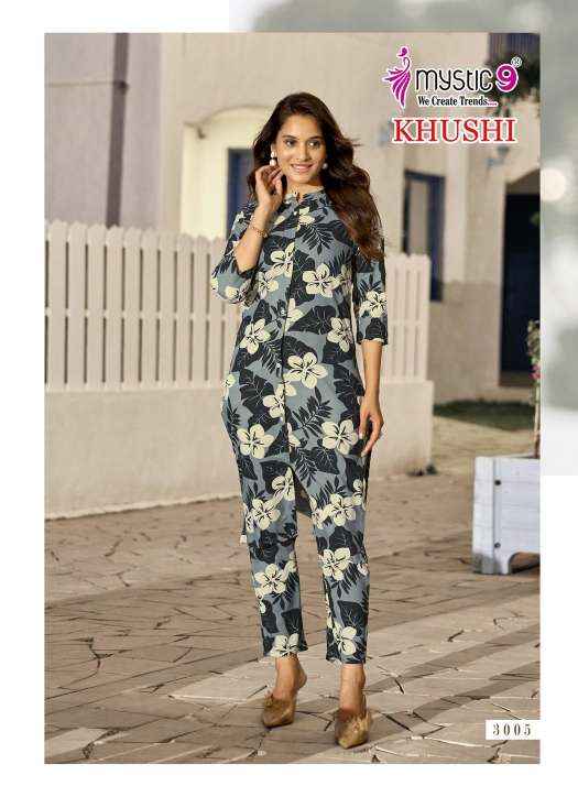 Mystic 9 Khushi Vol 3 Viscouse Kurti With Bottom 10 pcs Catalogue