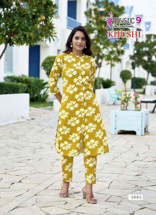 Mystic 9 Khushi Vol 3 Viscouse Kurti With Bottom 10 pcs Catalogue