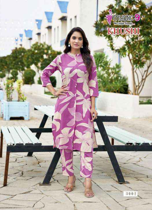 Mystic 9 Khushi Vol 3 Viscouse Kurti With Bottom 10 pcs Catalogue