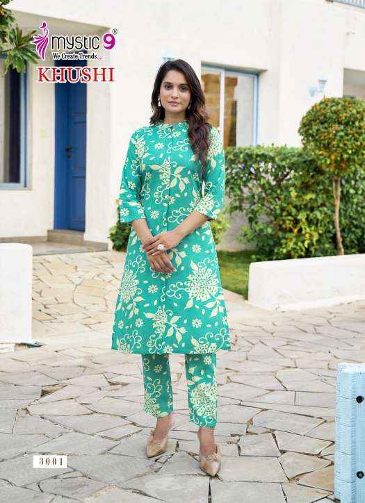 Mystic 9 Khushi Vol 3 Viscouse Kurti With Bottom 10 pcs Catalogue