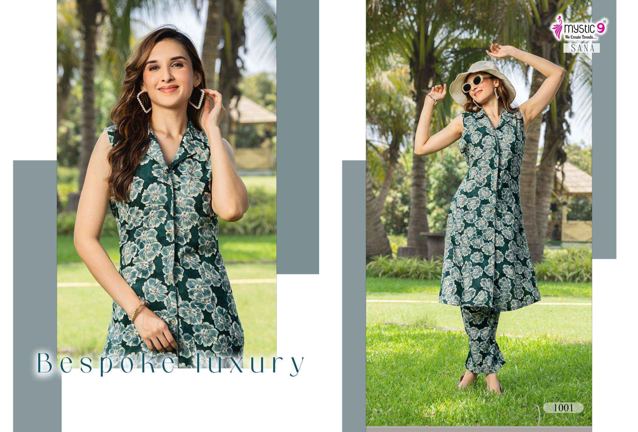 Mystic 9 Sana Vol 1 Rayon Kurti With Bottom Combo 10 pcs Catalogue