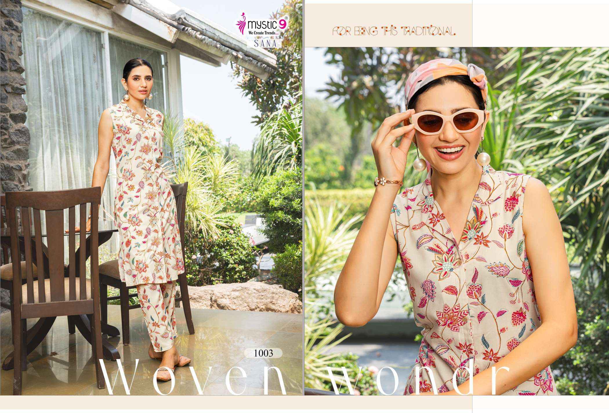 Mystic 9 Sana Vol 1 Rayon Kurti With Bottom Combo 10 pcs Catalogue