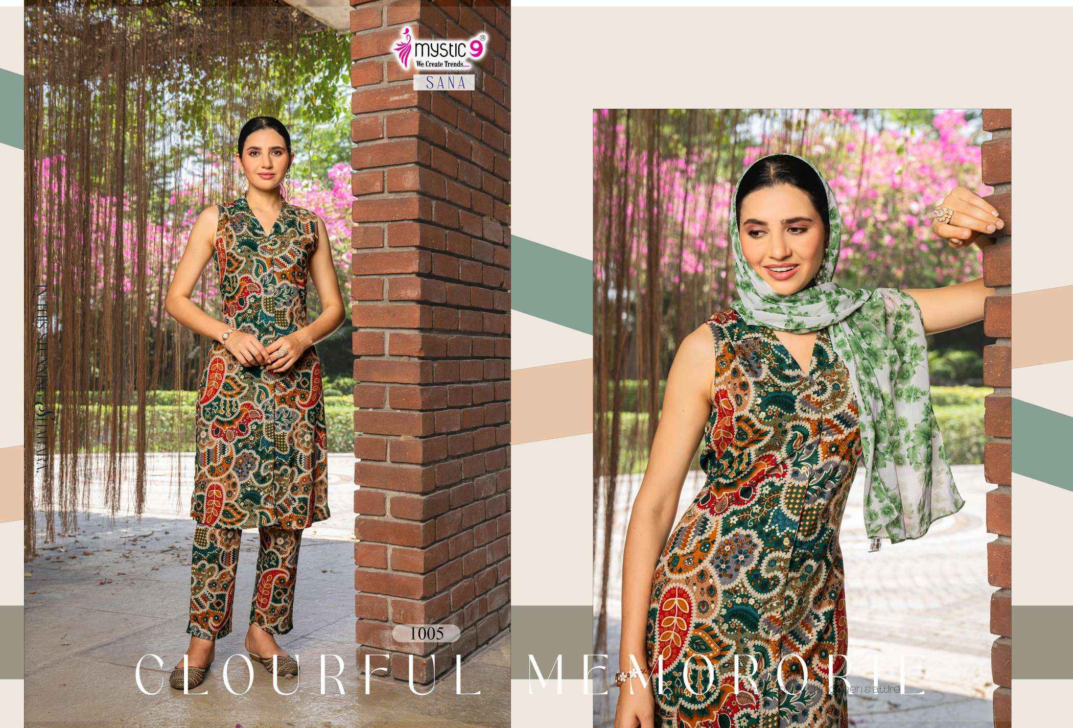 Mystic 9 Sana Vol 1 Rayon Kurti With Bottom Combo 10 pcs Catalogue