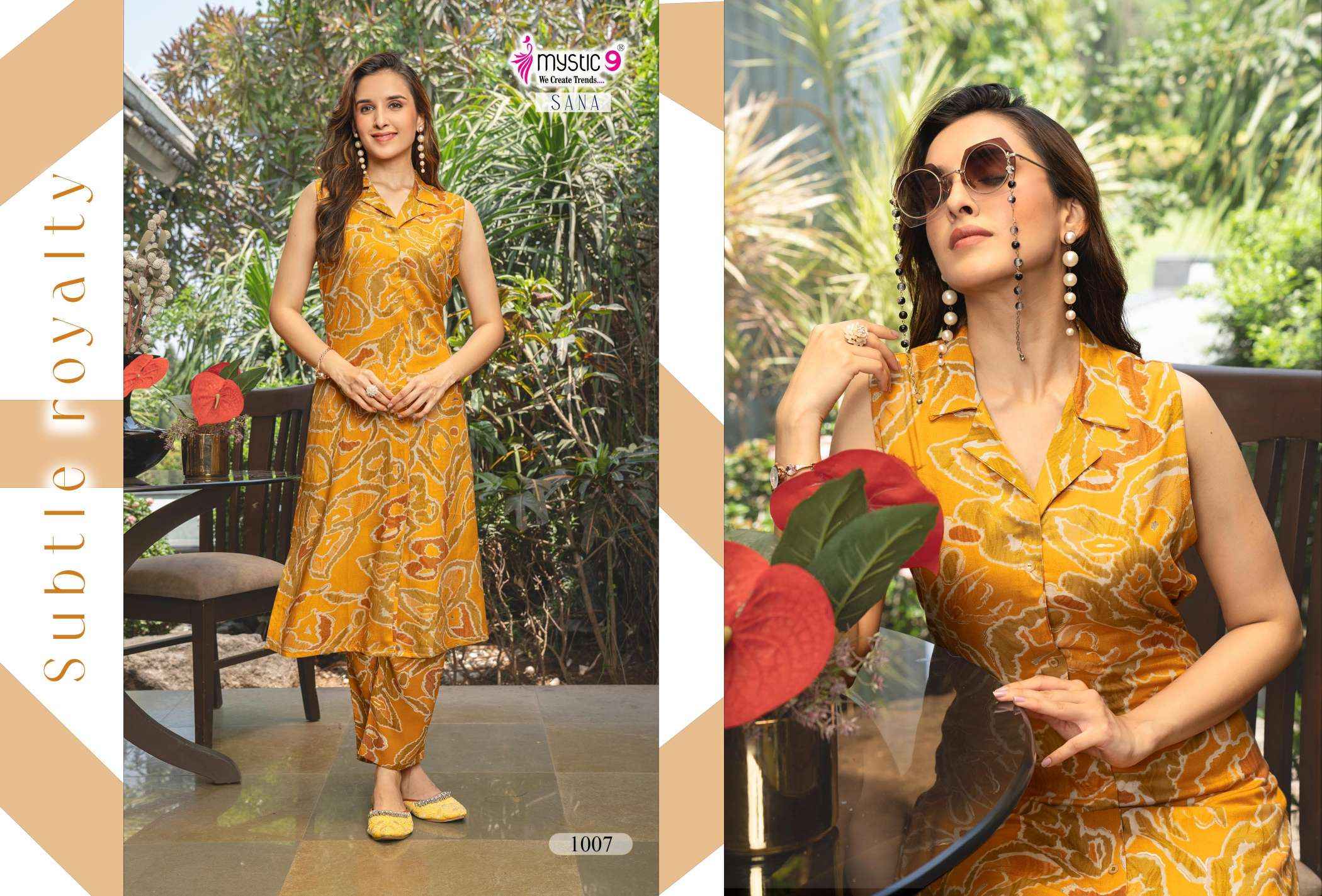 Mystic 9 Sana Vol 1 Rayon Kurti With Bottom Combo 10 pcs Catalogue