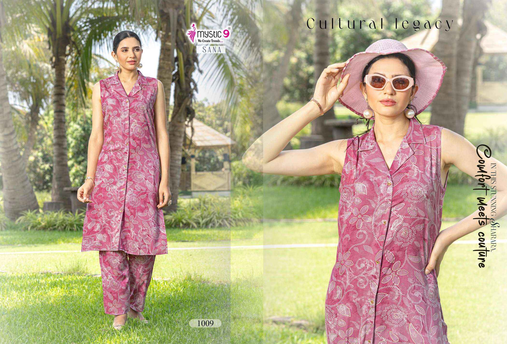 Mystic 9 Sana Vol 1 Rayon Kurti With Bottom Combo 10 pcs Catalogue