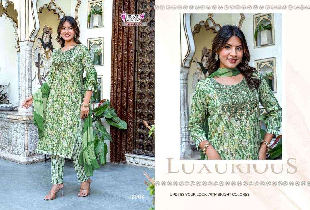 Mystic 9 Shagun Vol 18 Rayon Kurti Combo 8 pcs Catalogue