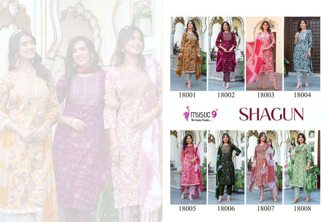 Mystic 9 Shagun Vol 18 Rayon Kurti Combo 8 pcs Catalogue