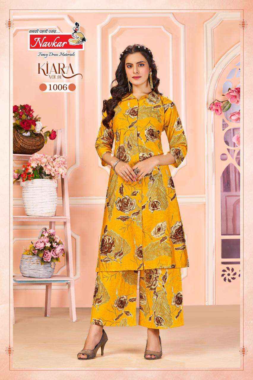 Navkar Kiara Vol 1 Vertican Kurti With Bottom 6 pcs Catalogue