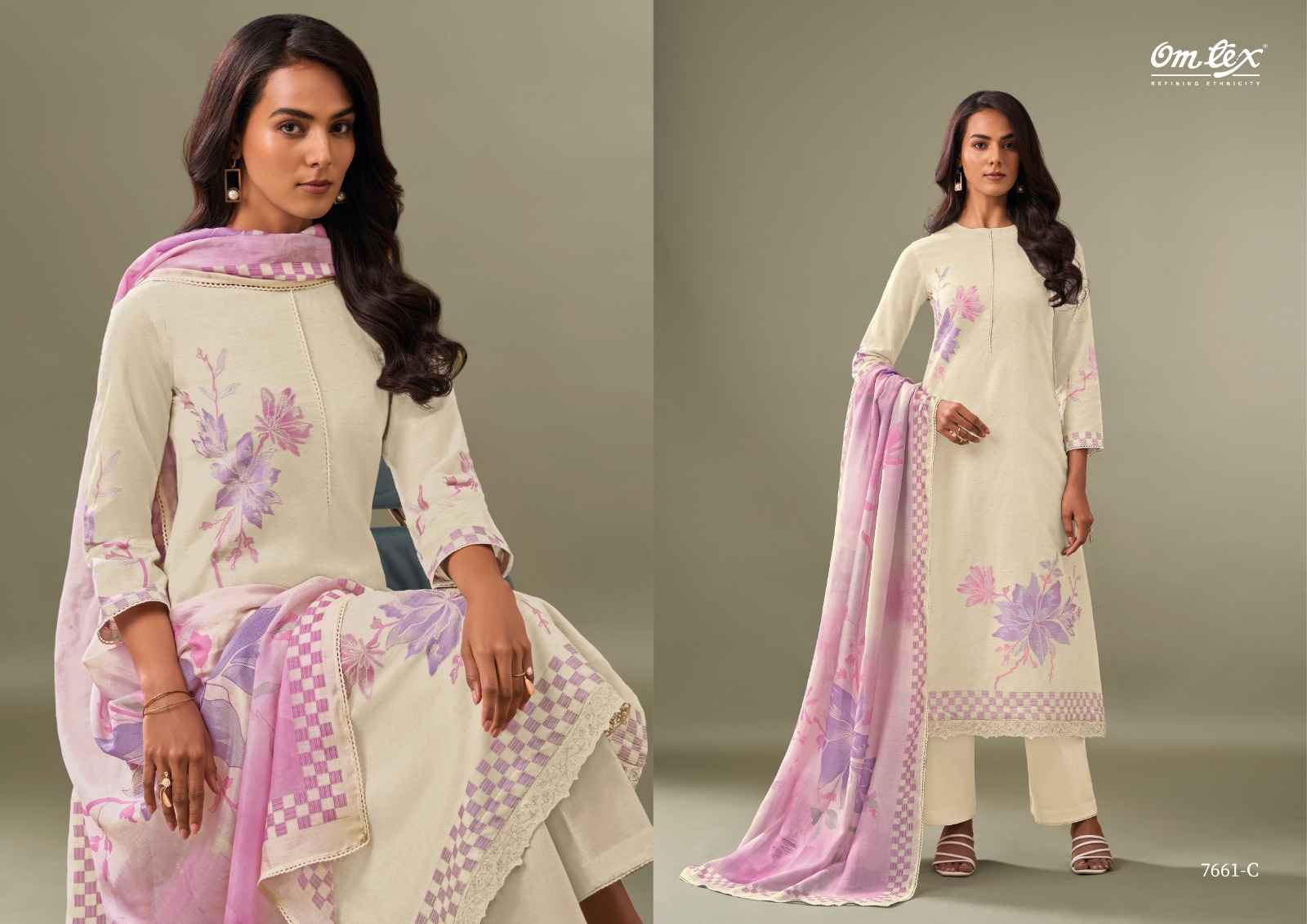 Omtex Viviana Cotton Silk Dress Material 4 pcs Catalogue