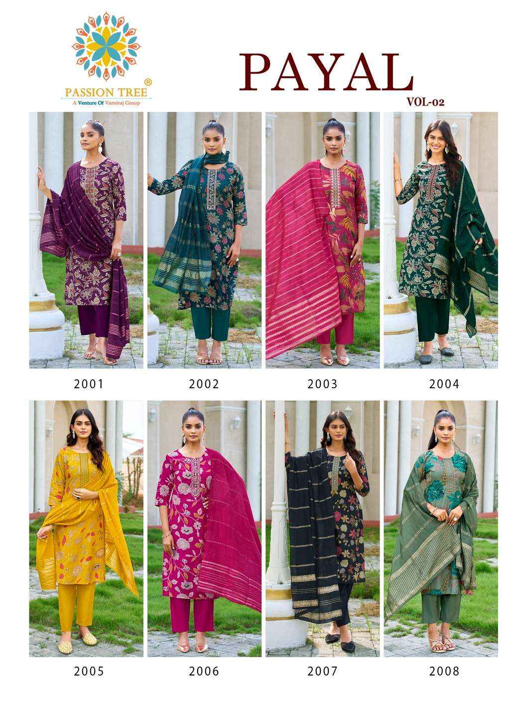 Passion Tree Payal Vol 2 Fancy Kurti Combo 8 pcs Catalogue