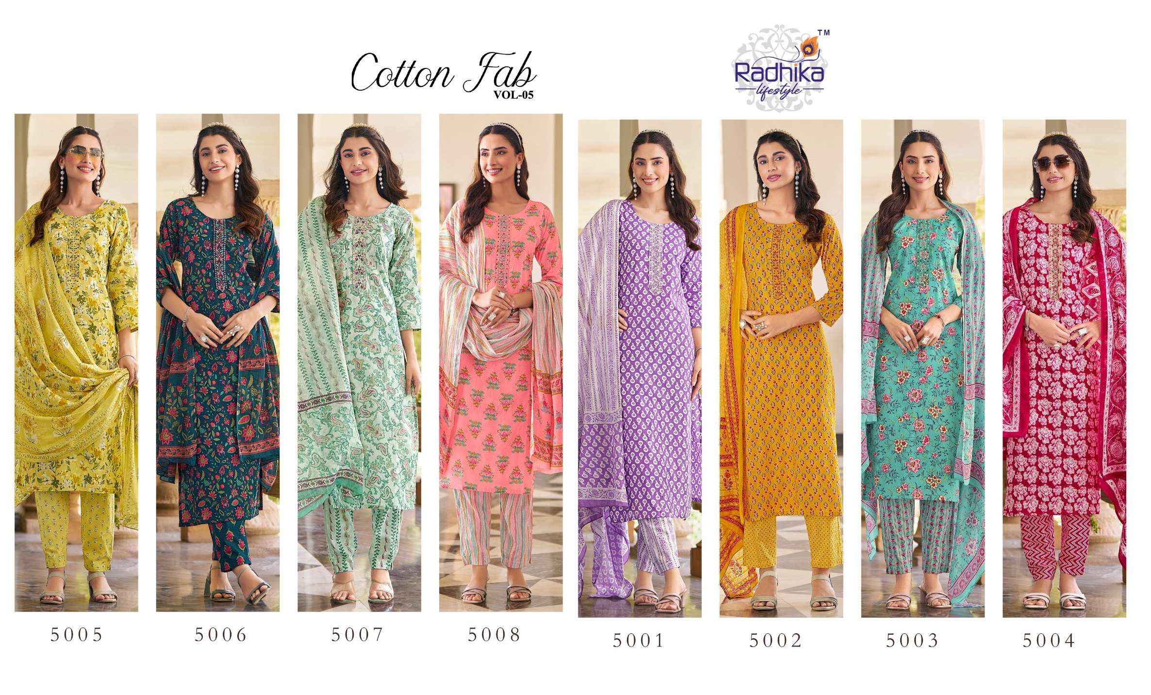 Radhika Lifestyle Cotton Fab Vol 5 Cotton Kurti Combo 8 pcs Catalogue