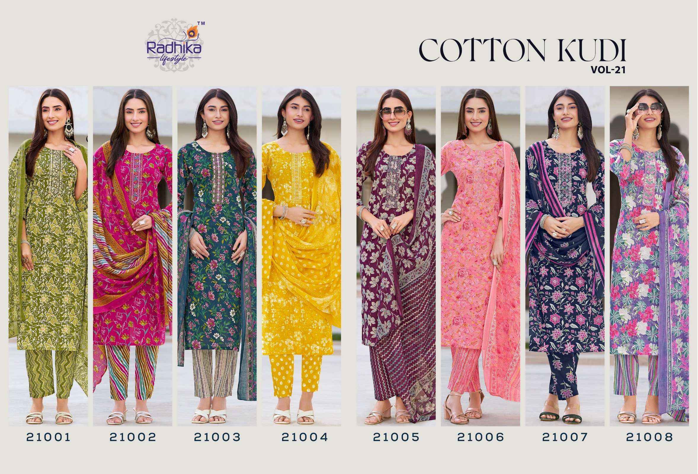 Radhika Lifestyle Cotton Kudi Vol 21 Cotton Kurti Combo 8 pcs Catalogue
