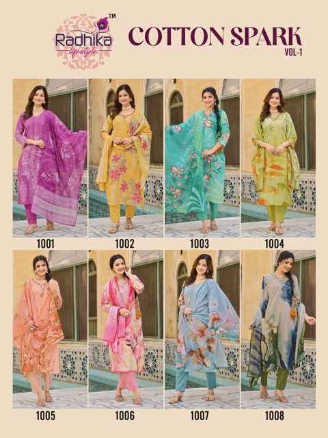 Radhika Lifestyle Cotton Spark Vol 1 Cotton Kurti Combo 8 pcs Catalogue