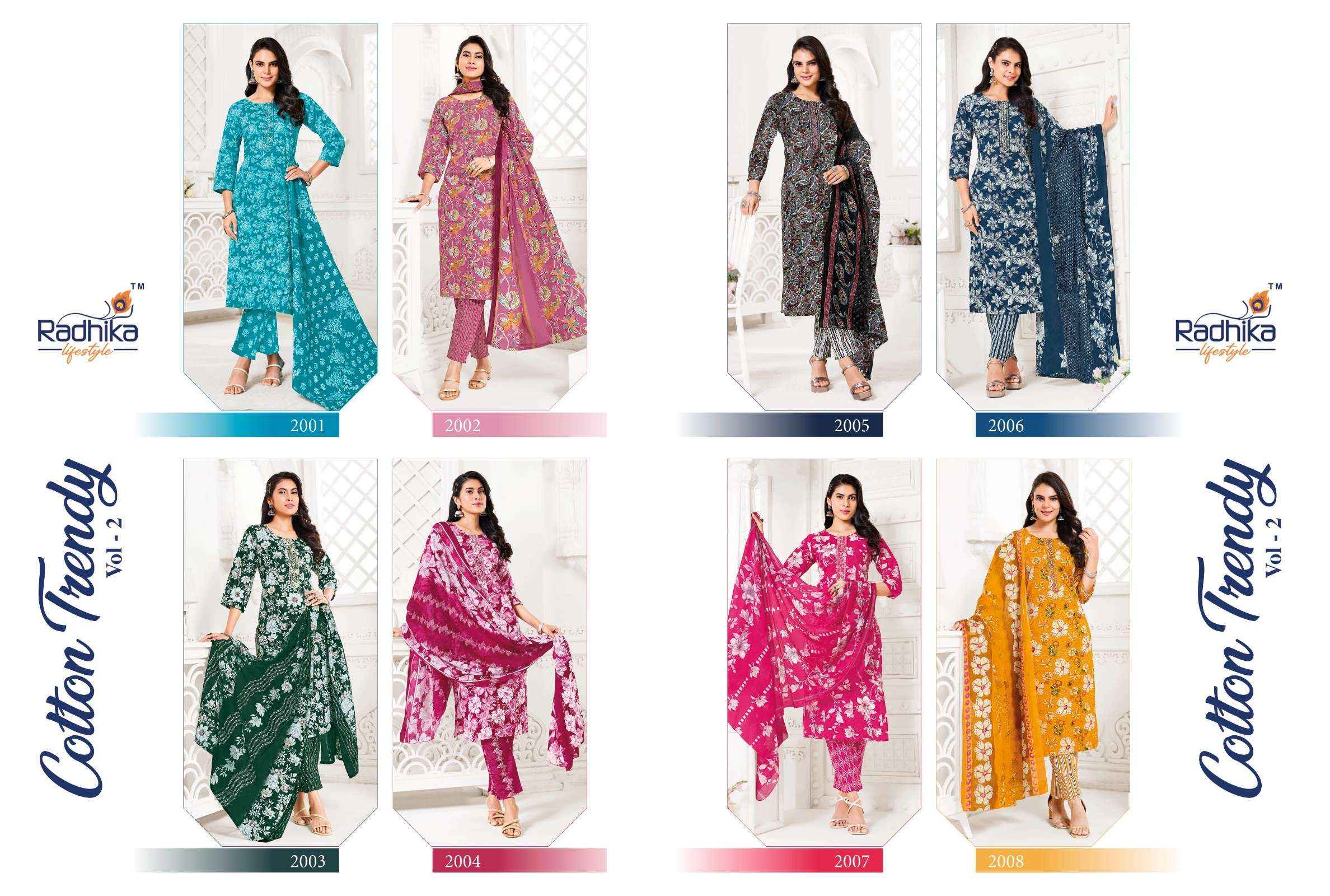 Radhika Lifestyle Cotton Trendy Vol 2 Cotton Kurti Combo 8 pcs Catalogue