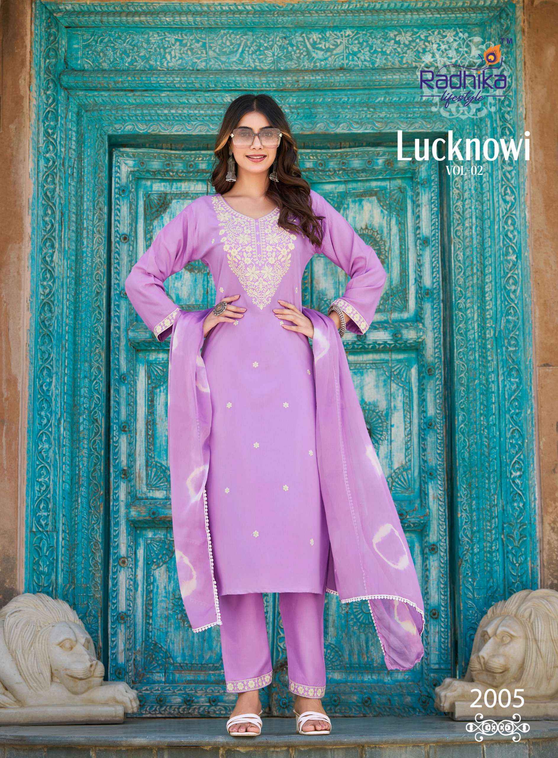 Radhika Lifestyle Lucknowi Vol 2 Rayon Kurti Combo 6 pcs Catalogue