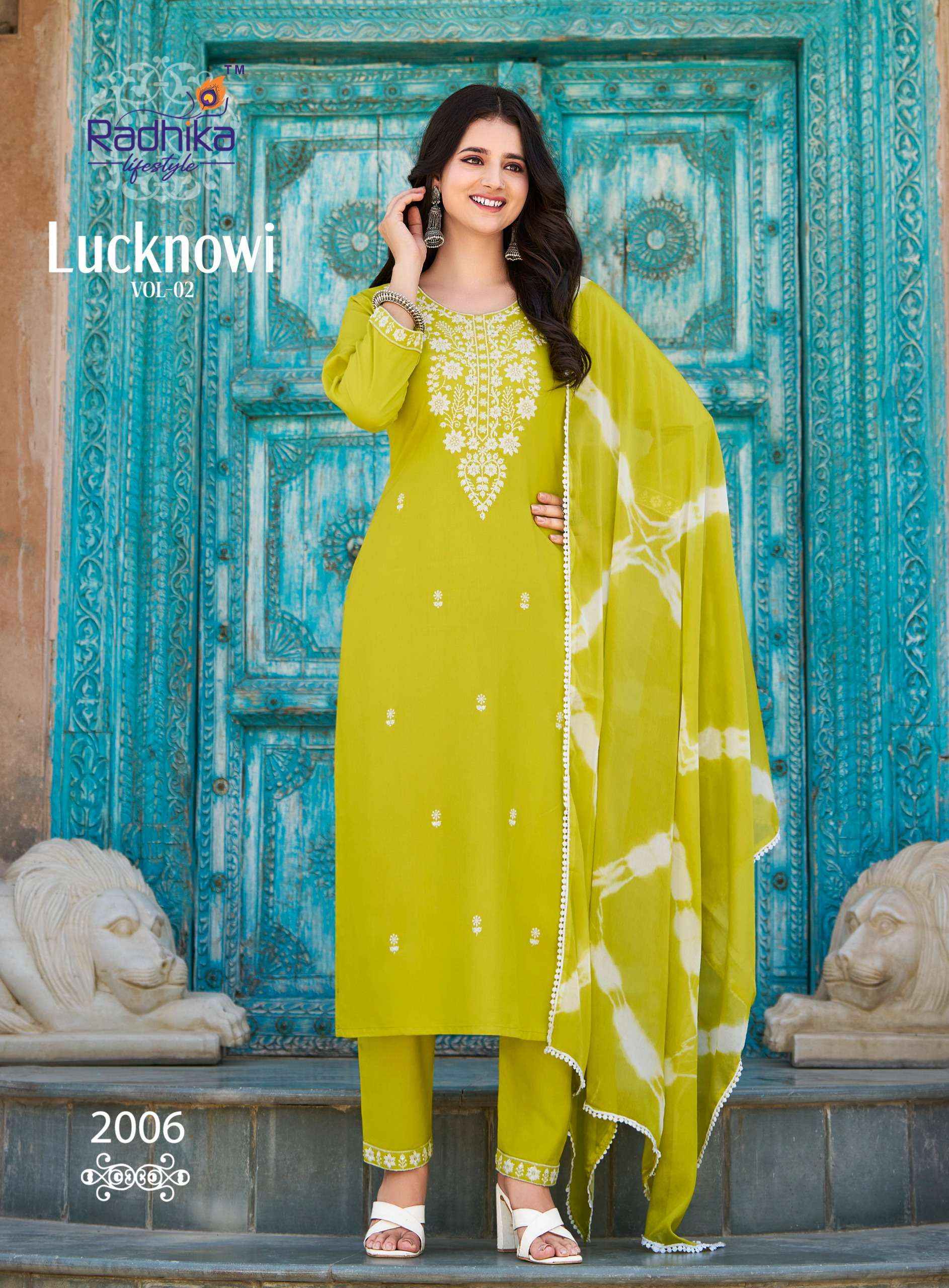 Radhika Lifestyle Lucknowi Vol 2 Rayon Kurti Combo 6 pcs Catalogue