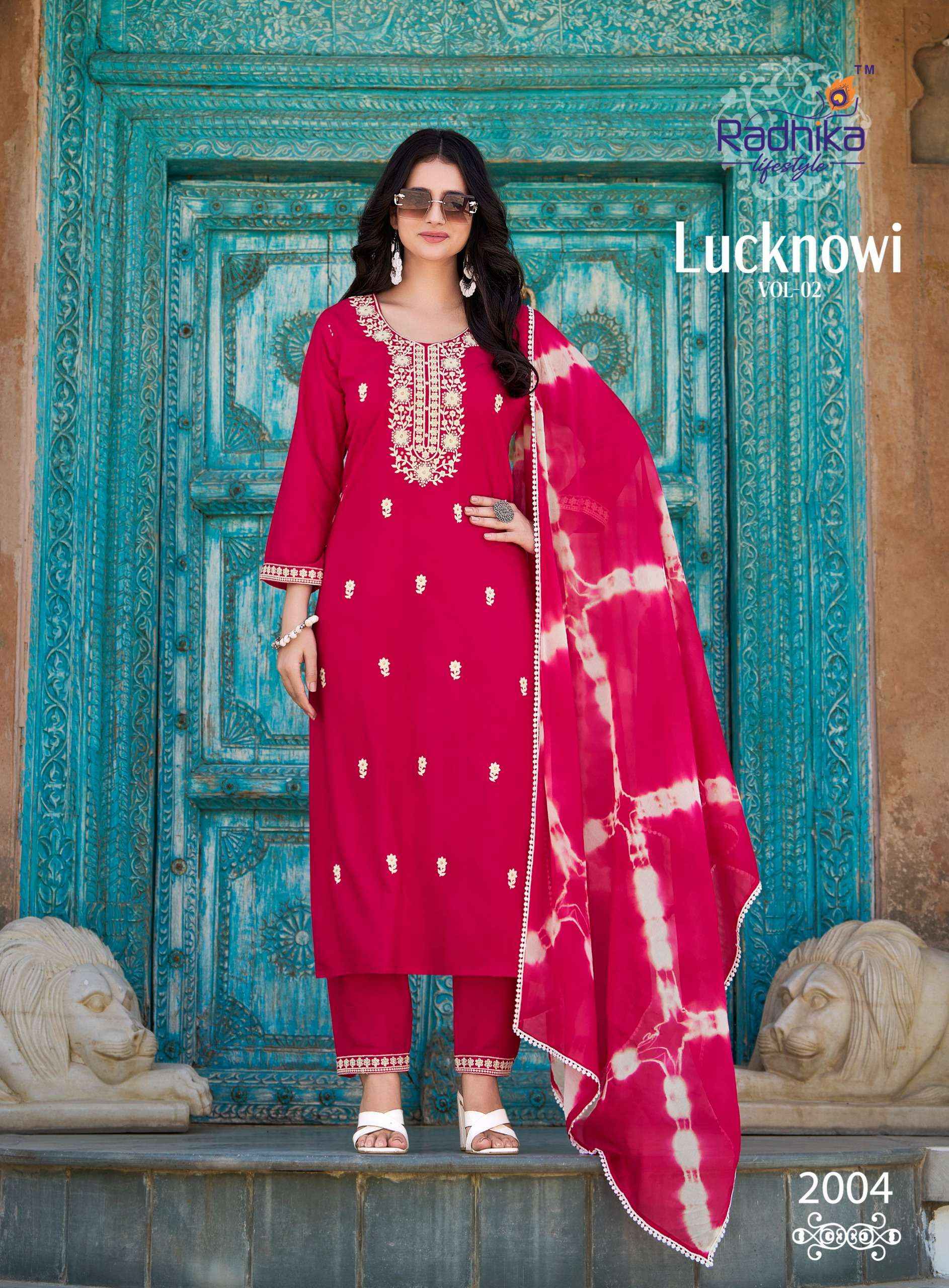 Radhika Lifestyle Lucknowi Vol 2 Rayon Kurti Combo 6 pcs Catalogue