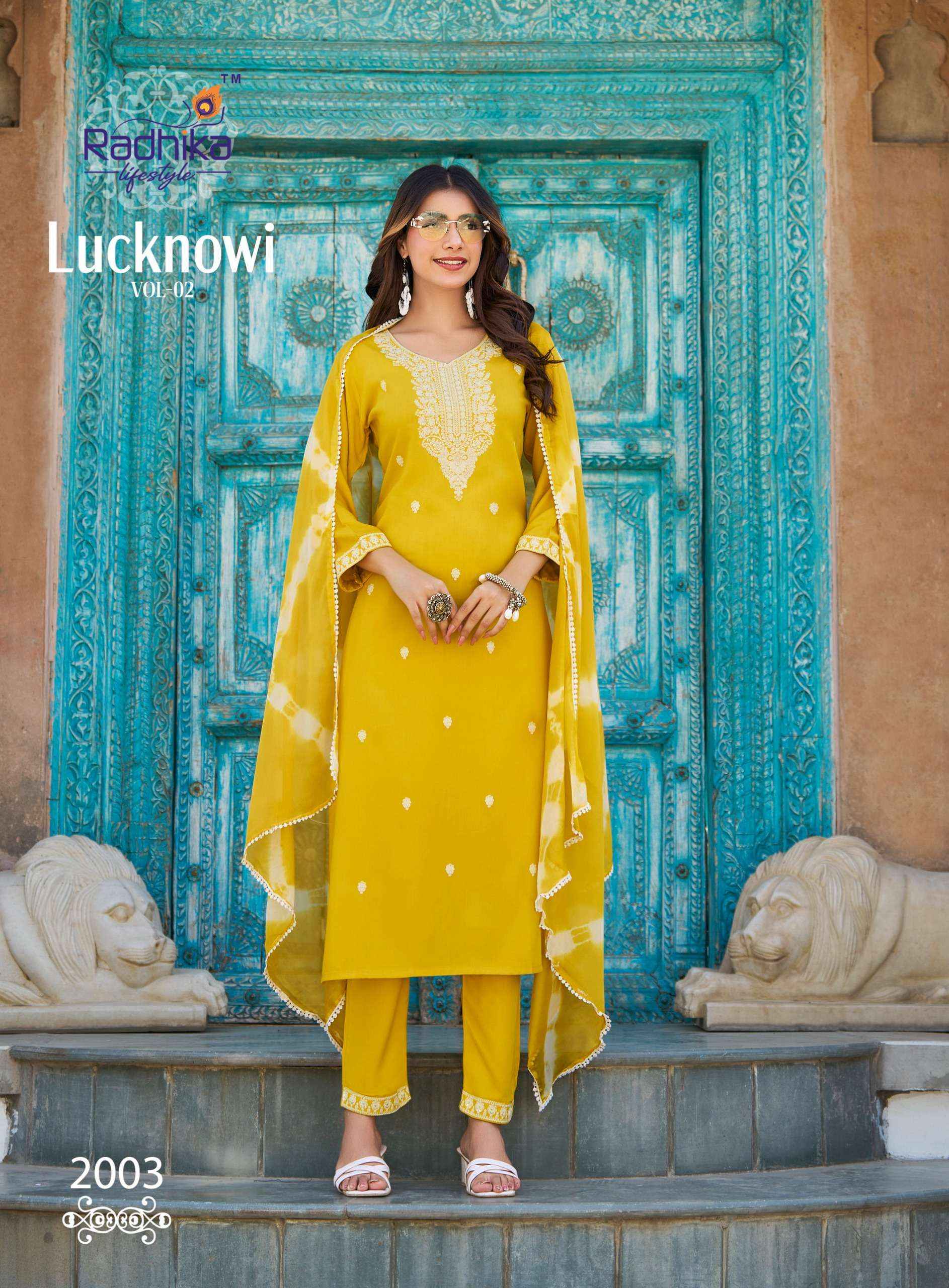 Radhika Lifestyle Lucknowi Vol 2 Rayon Kurti Combo 6 pcs Catalogue