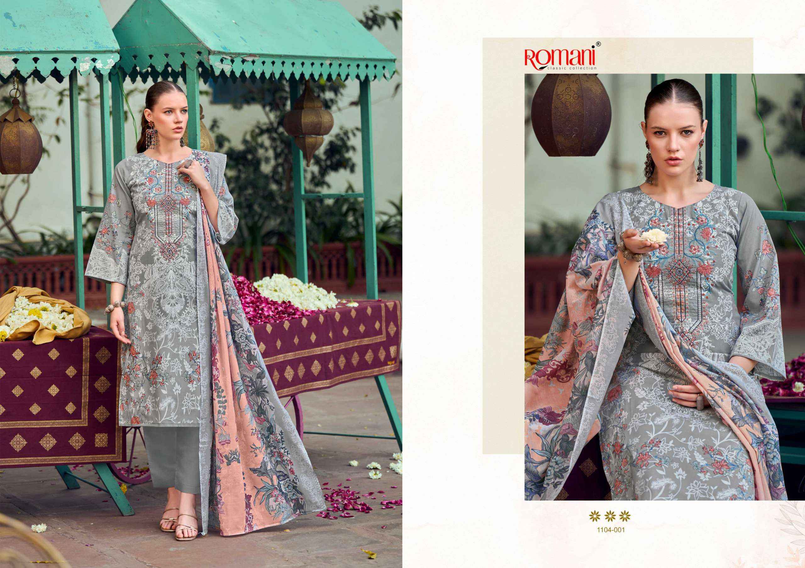 Romani Needle Wonder Cotton Dress Material 8 pcs Catalogue