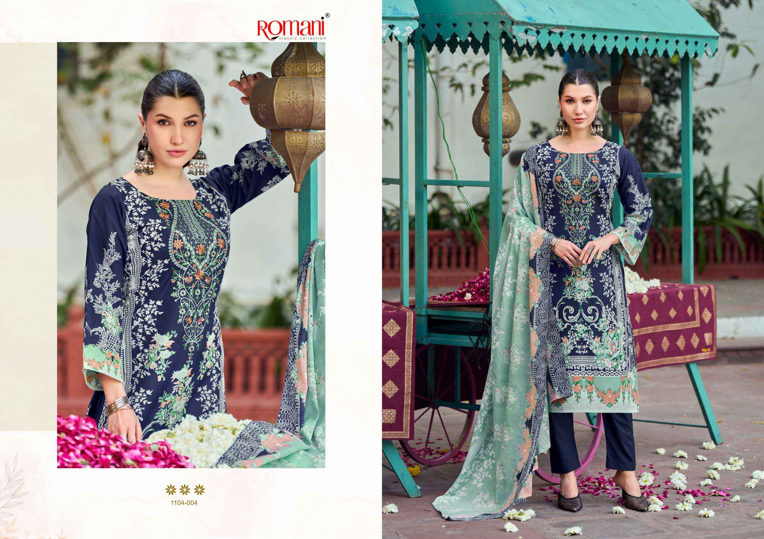 Romani Needle Wonder Cotton Dress Material 8 pcs Catalogue
