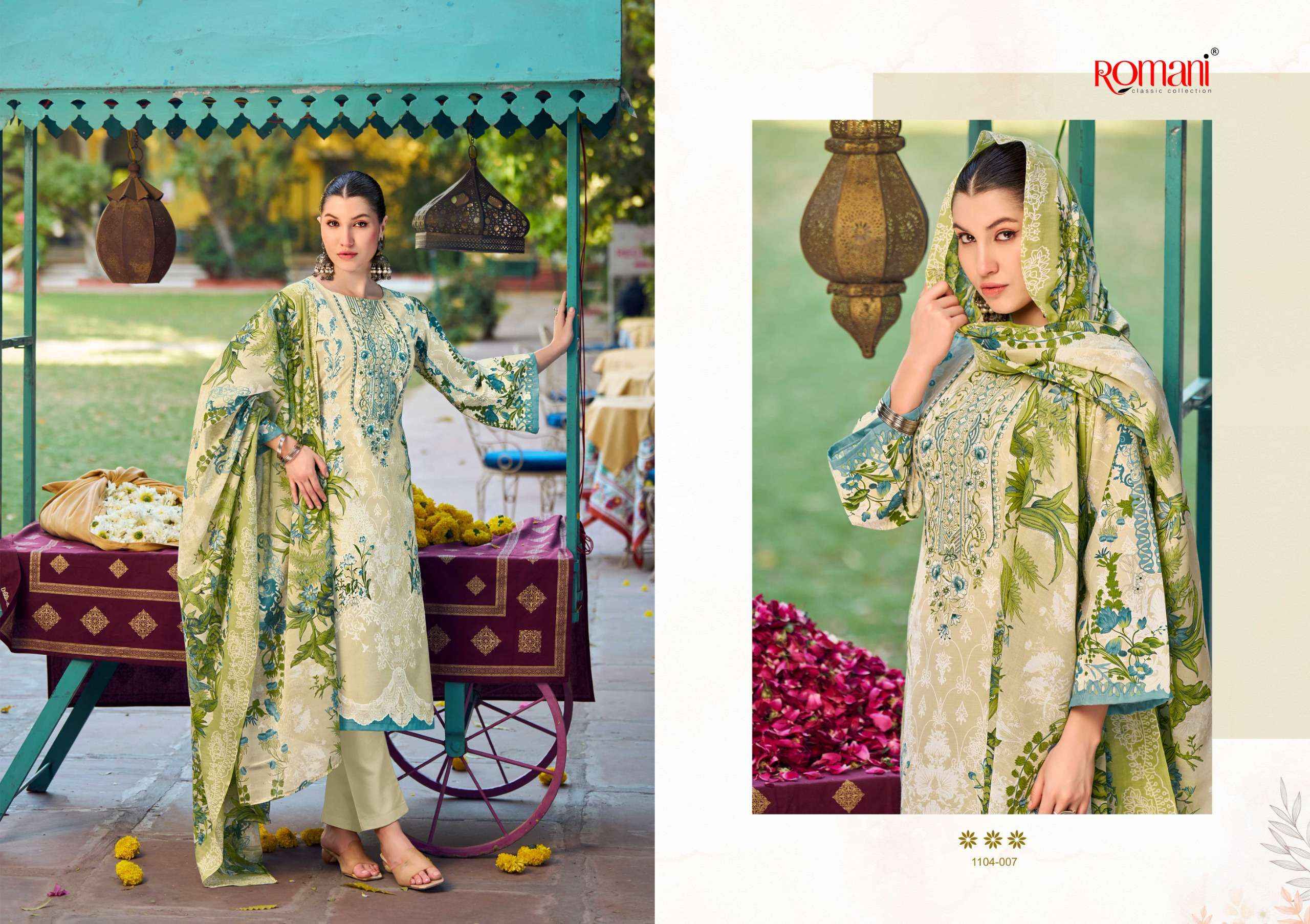 Romani Needle Wonder Cotton Dress Material 8 pcs Catalogue