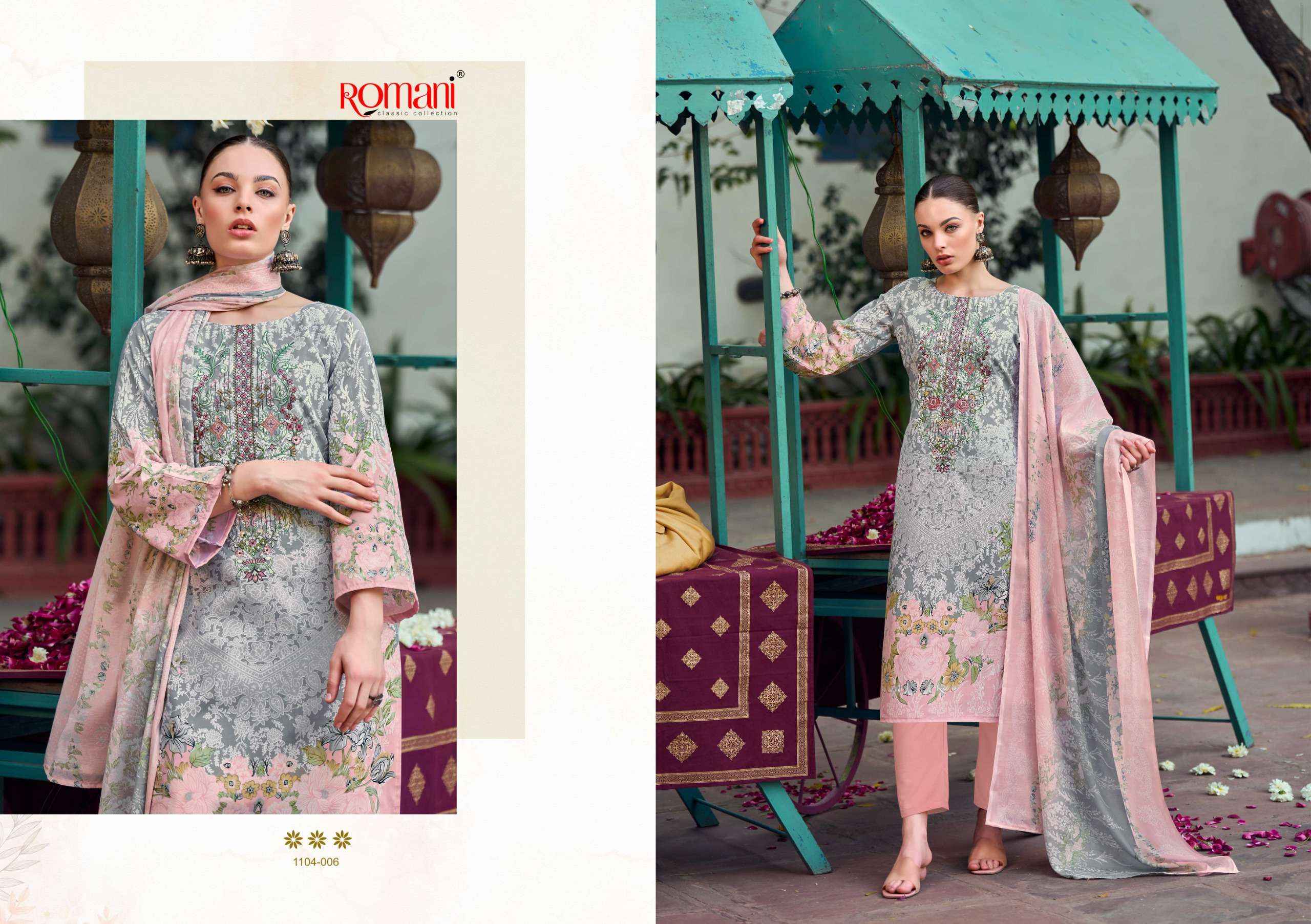 Romani Needle Wonder Cotton Dress Material 8 pcs Catalogue