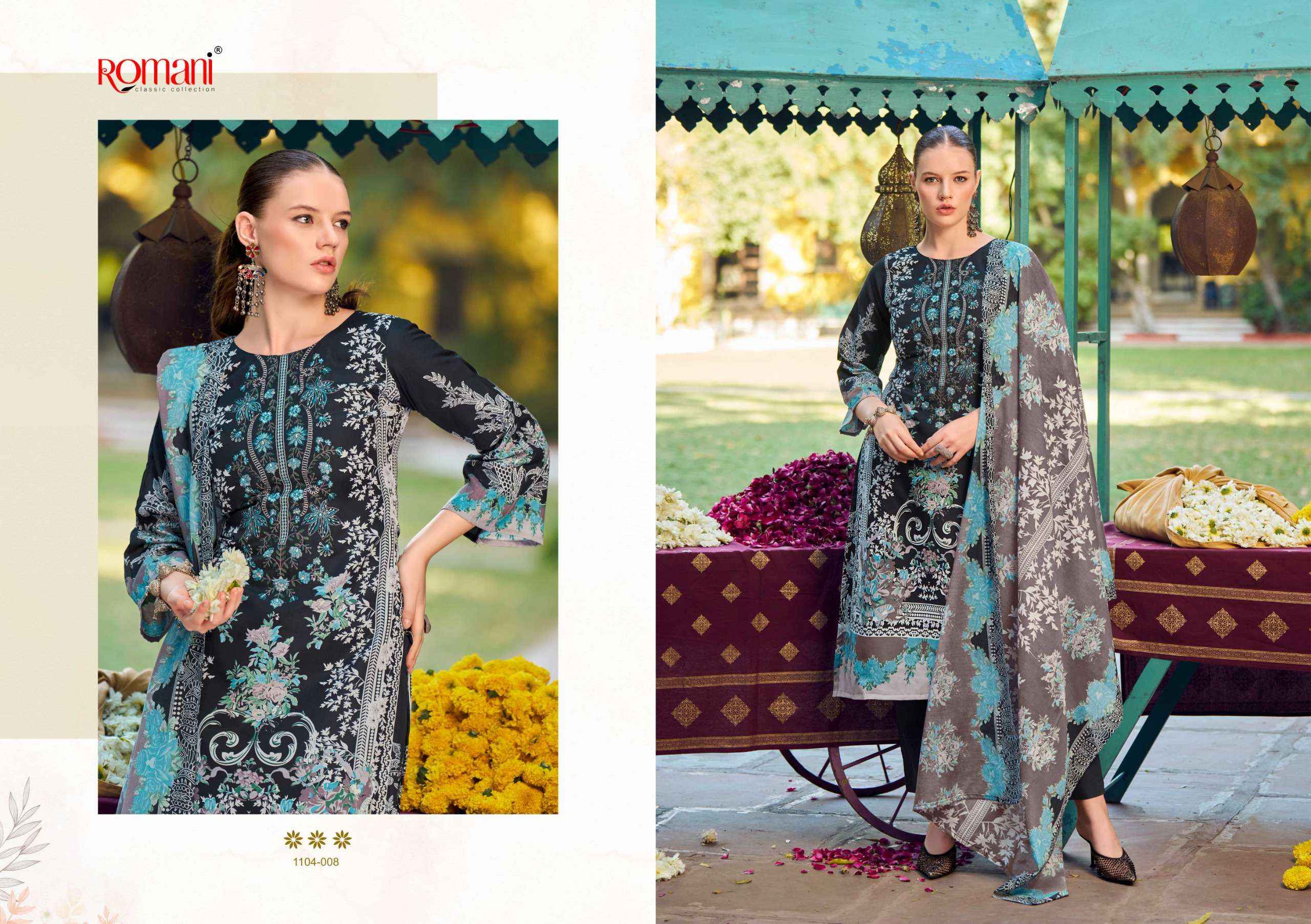 Romani Needle Wonder Cotton Dress Material 8 pcs Catalogue