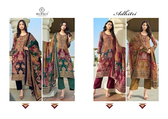 Rupali Fashion Adhitri Musline Dress Material 4 pcs Catalogue