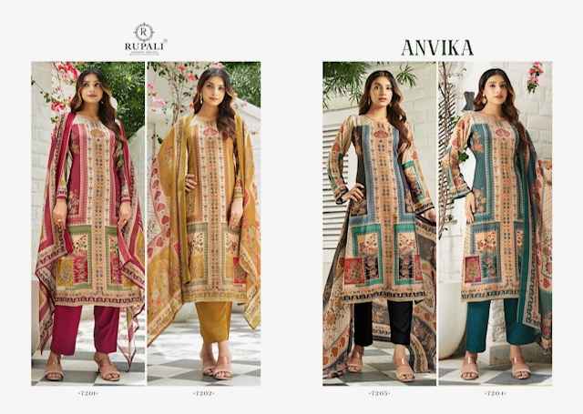 Rupali Fashion Anvika Viscouse Musline Dress Material 4 pcs Catalogue