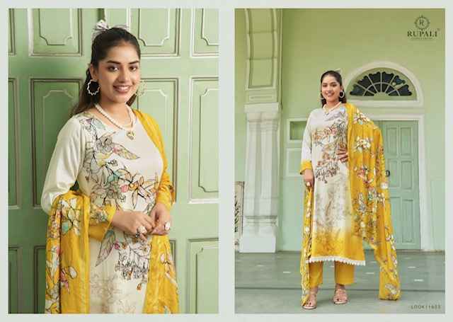 Rupali Fashion Hansani Jam Satin Dress Material 4 pcs Catalogue