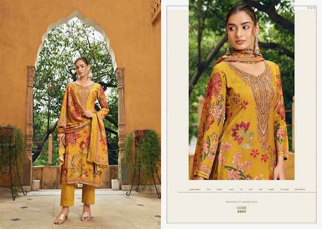 Rupali Fashion Raahi Vol 4 Musline Dress Material 6 pcs Catalogue