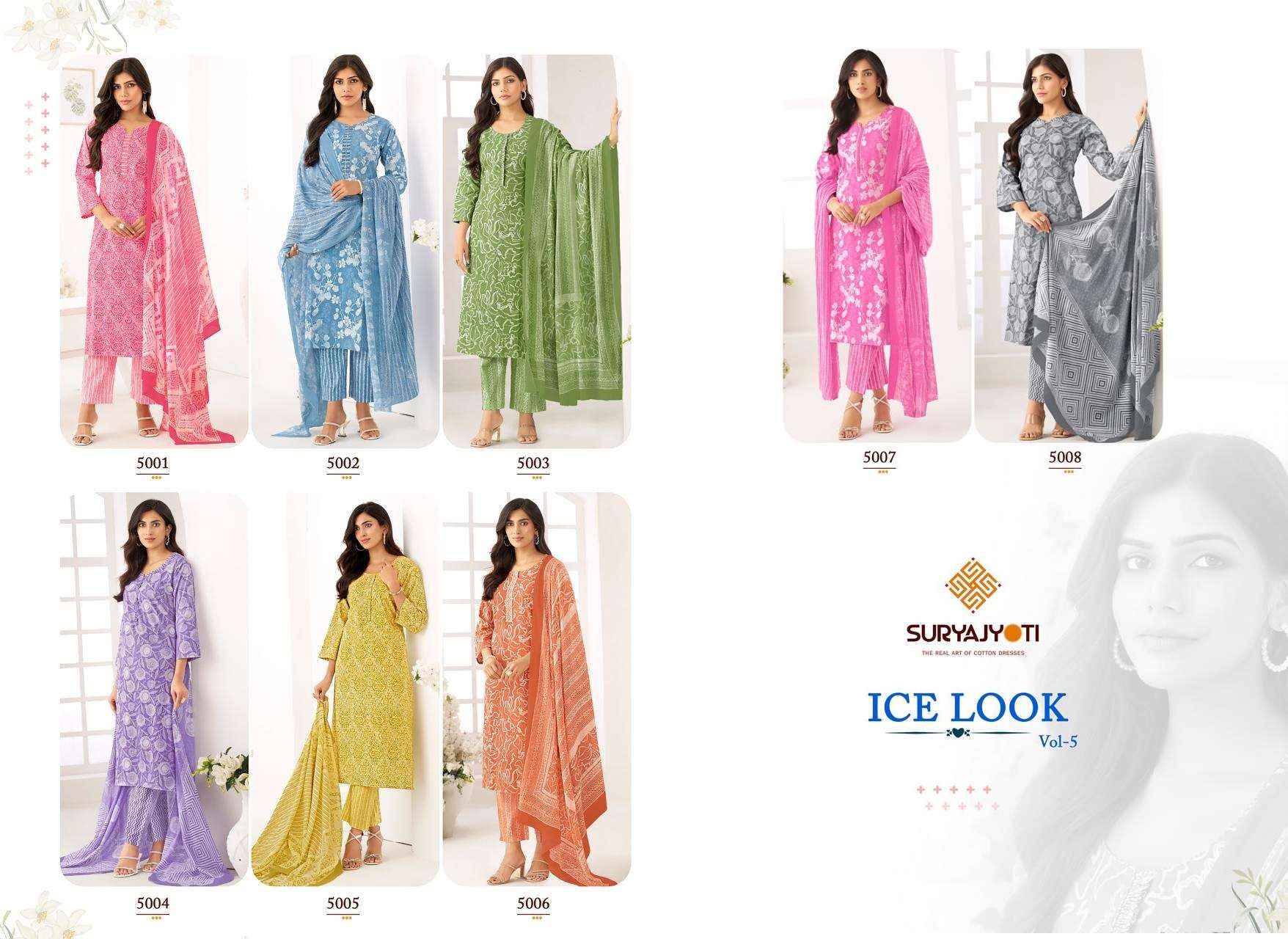 Suryajyoti Ice Look Vol 5 Cotton Dress Material 8 pcs Catalogue