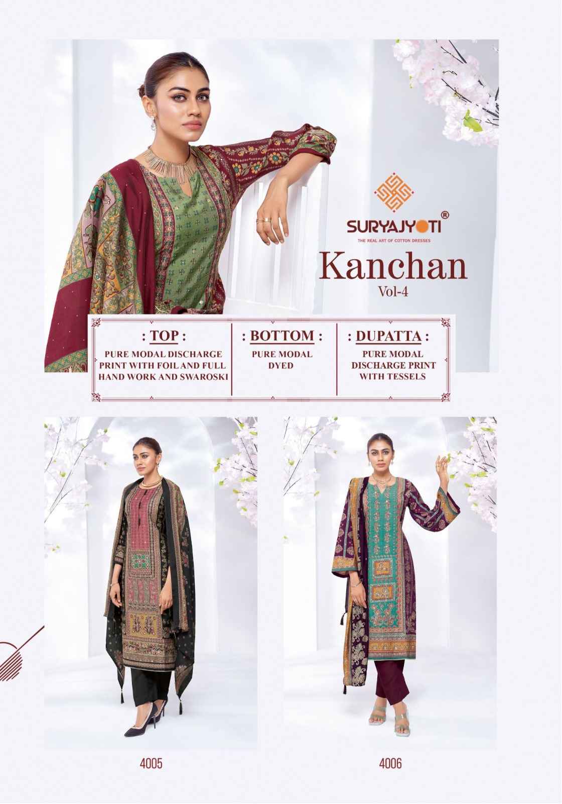 Suryajyoti Kanchan Vol 4 Modal Dress Material 6 pcs Catalogue