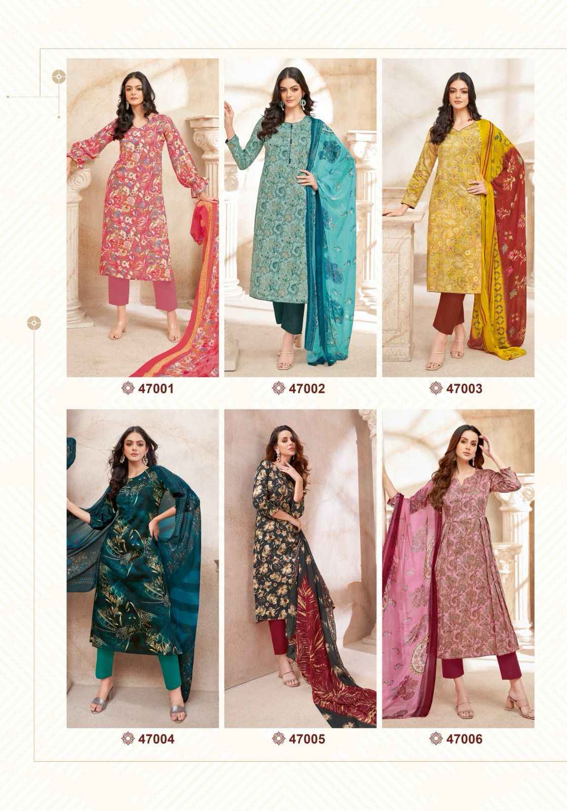 Suryajyoti Naishaa Vol 47 Jam Satin Dress Material 10 pcs Catalogue