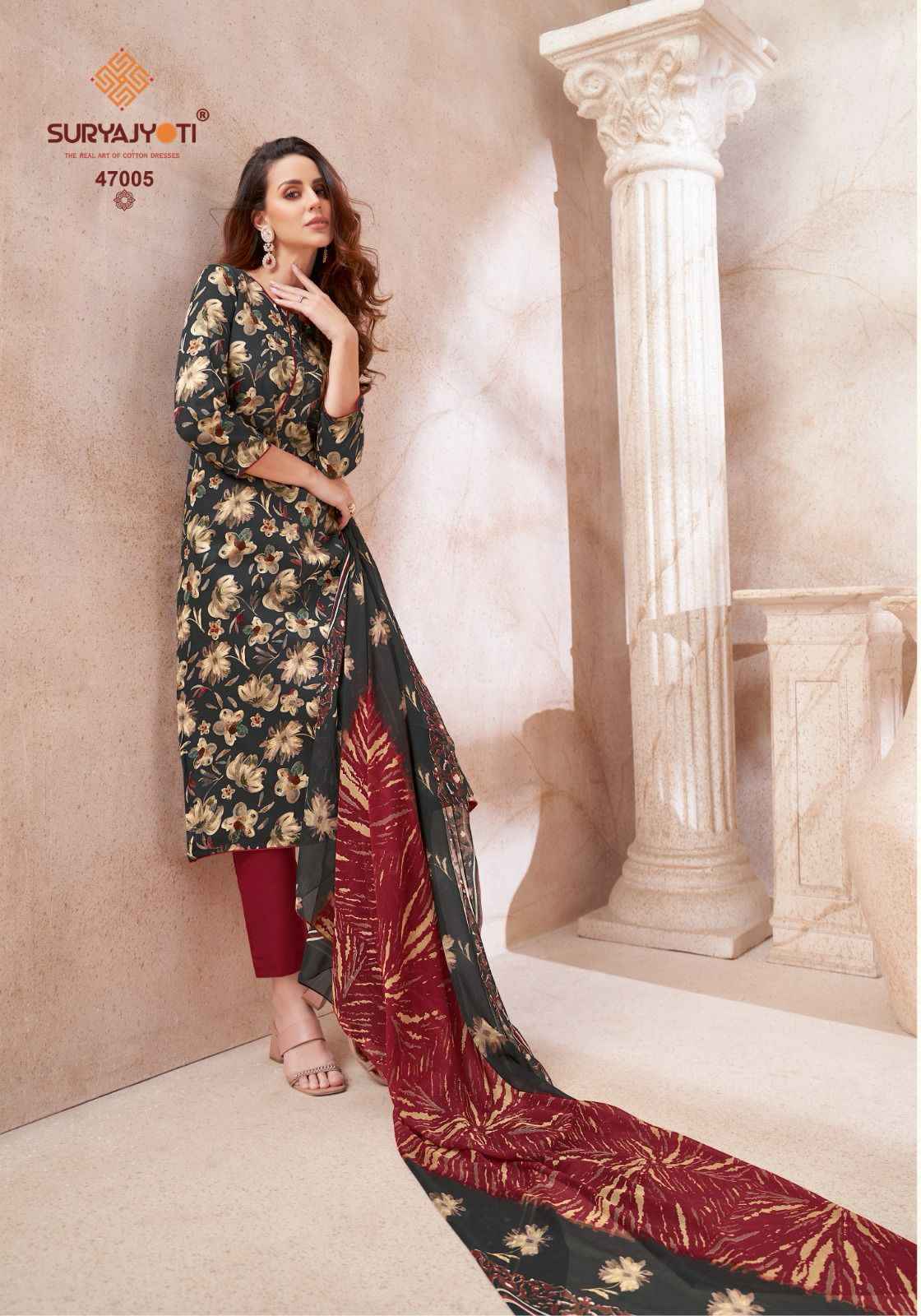 Suryajyoti Naishaa Vol 47 Jam Satin Dress Material 10 pcs Catalogue