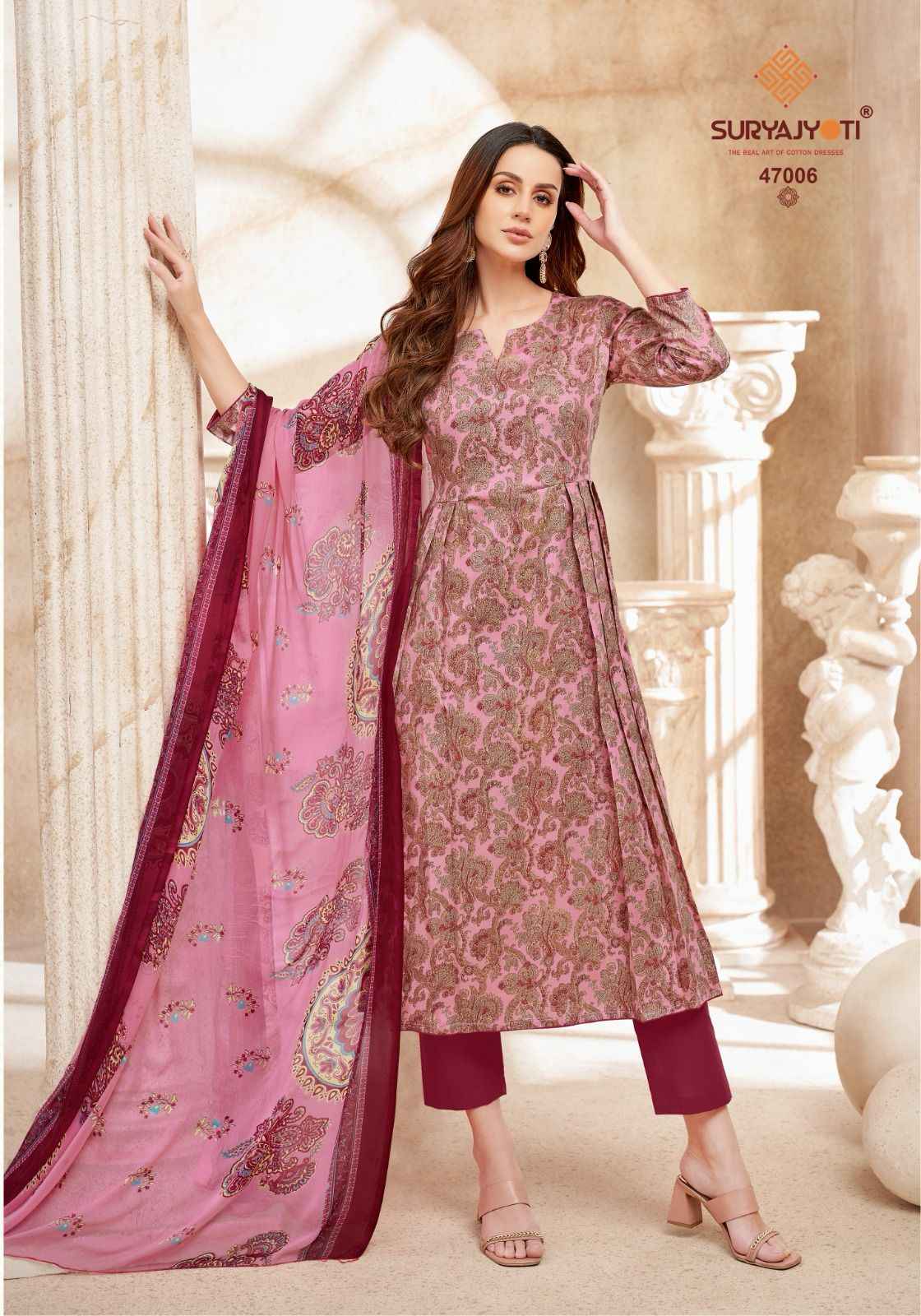 Suryajyoti Naishaa Vol 47 Jam Satin Dress Material 10 pcs Catalogue