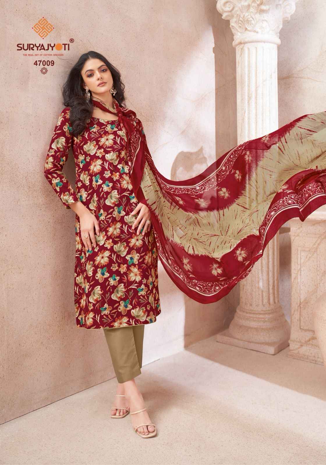 Suryajyoti Naishaa Vol 47 Jam Satin Dress Material 10 pcs Catalogue
