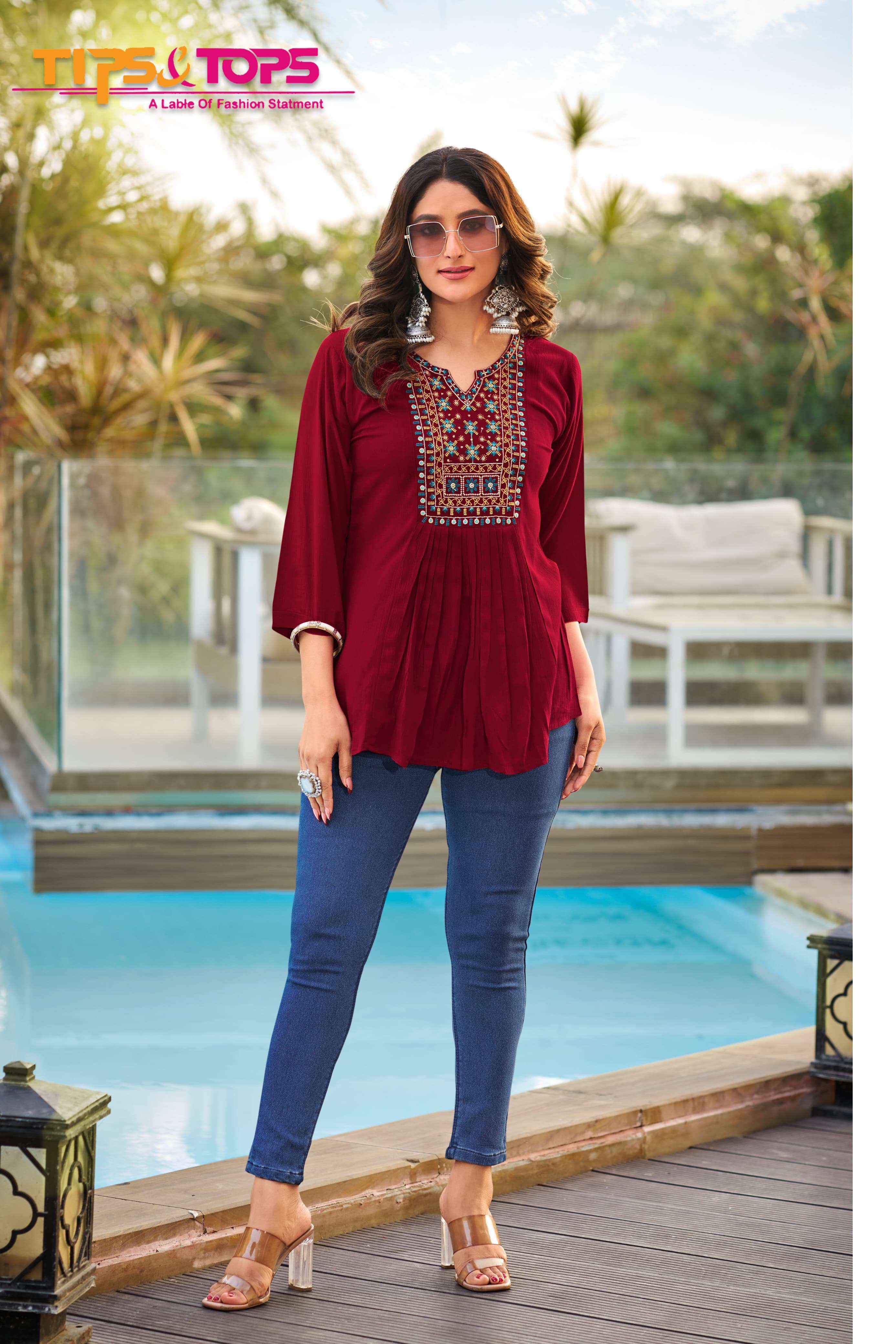 Tips & Tops Sana Vol 4 Rayon Top 8 pcs Catalogue
