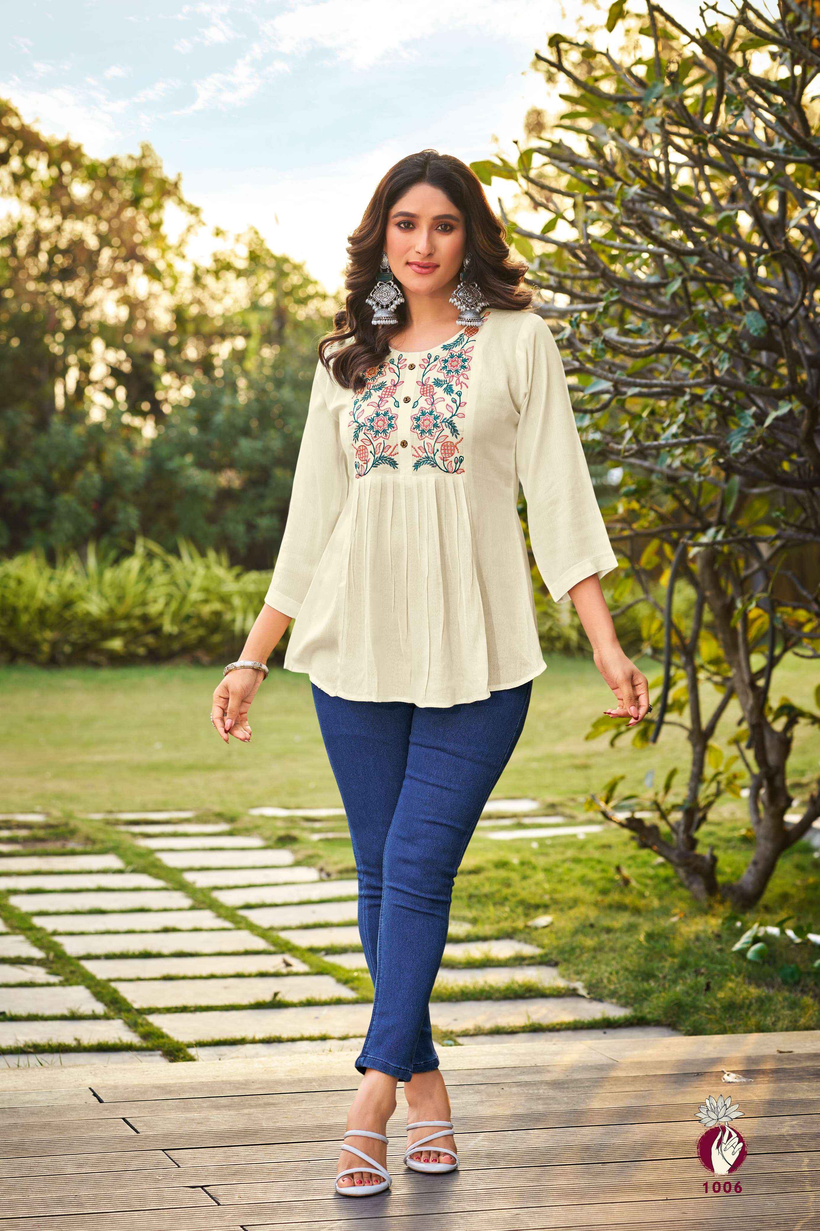 Tips & Tops Sana Vol 4 Rayon Top 8 pcs Catalogue
