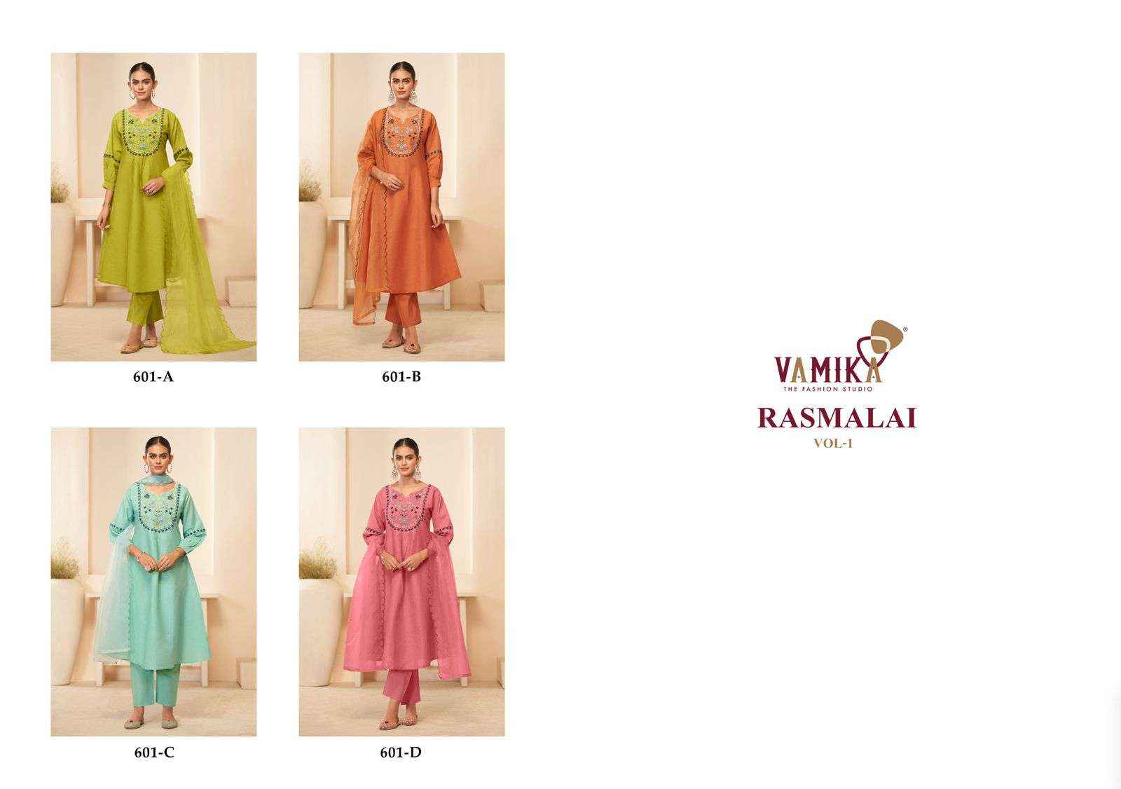 Vamika Rasmalai Vol 1 Readymade Cambric Cotton Dress 4 pcs Catalogue