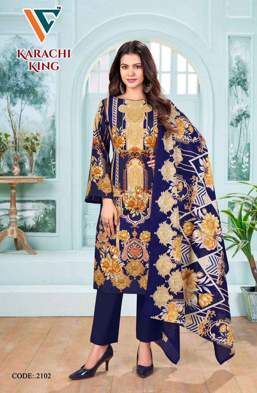 Vandana Creation Karachi King Vol 21 Cotton Dress Material 8 pcs Catalogue