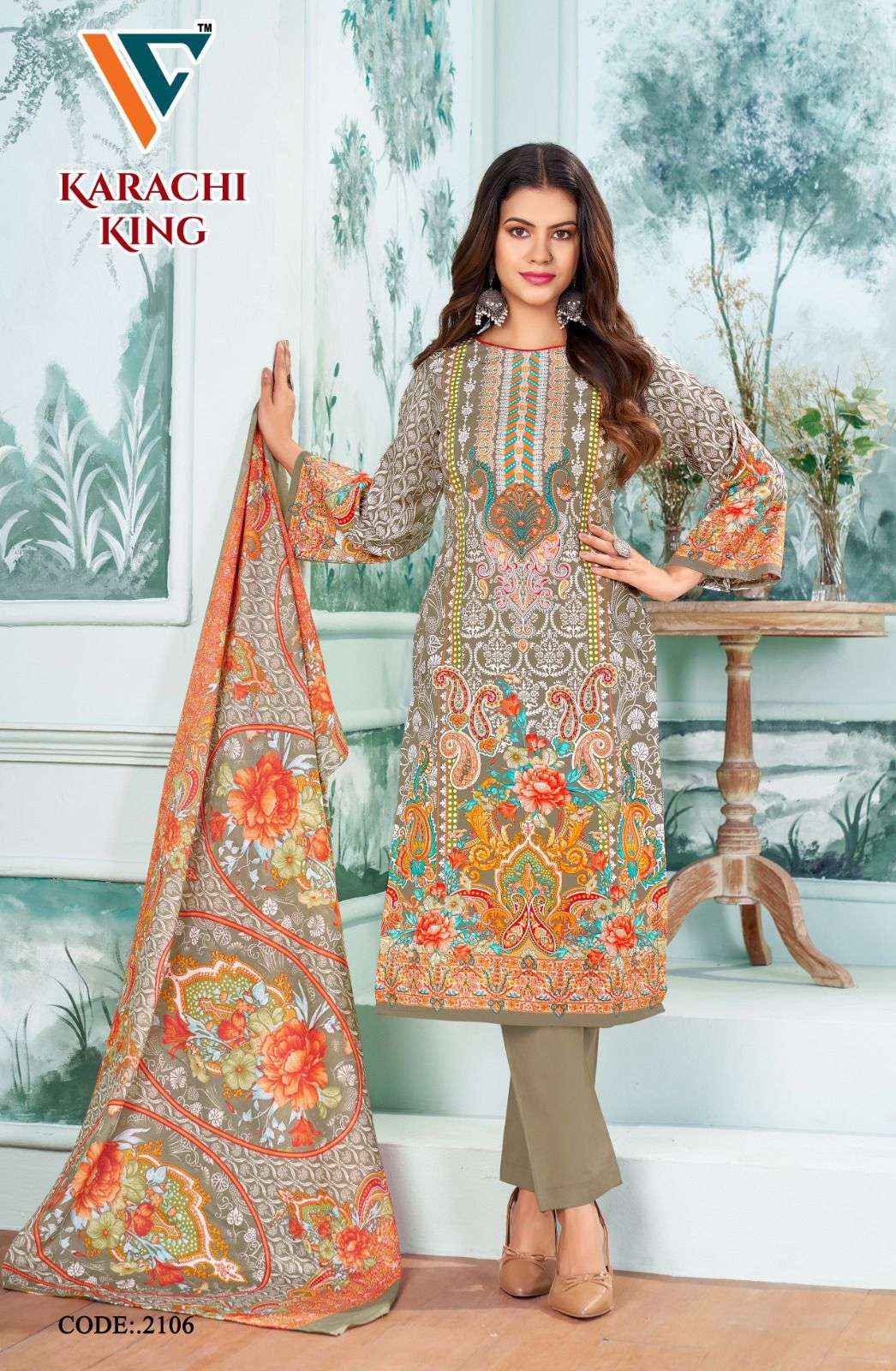 Vandana Creation Karachi King Vol 21 Cotton Dress Material 8 pcs Catalogue