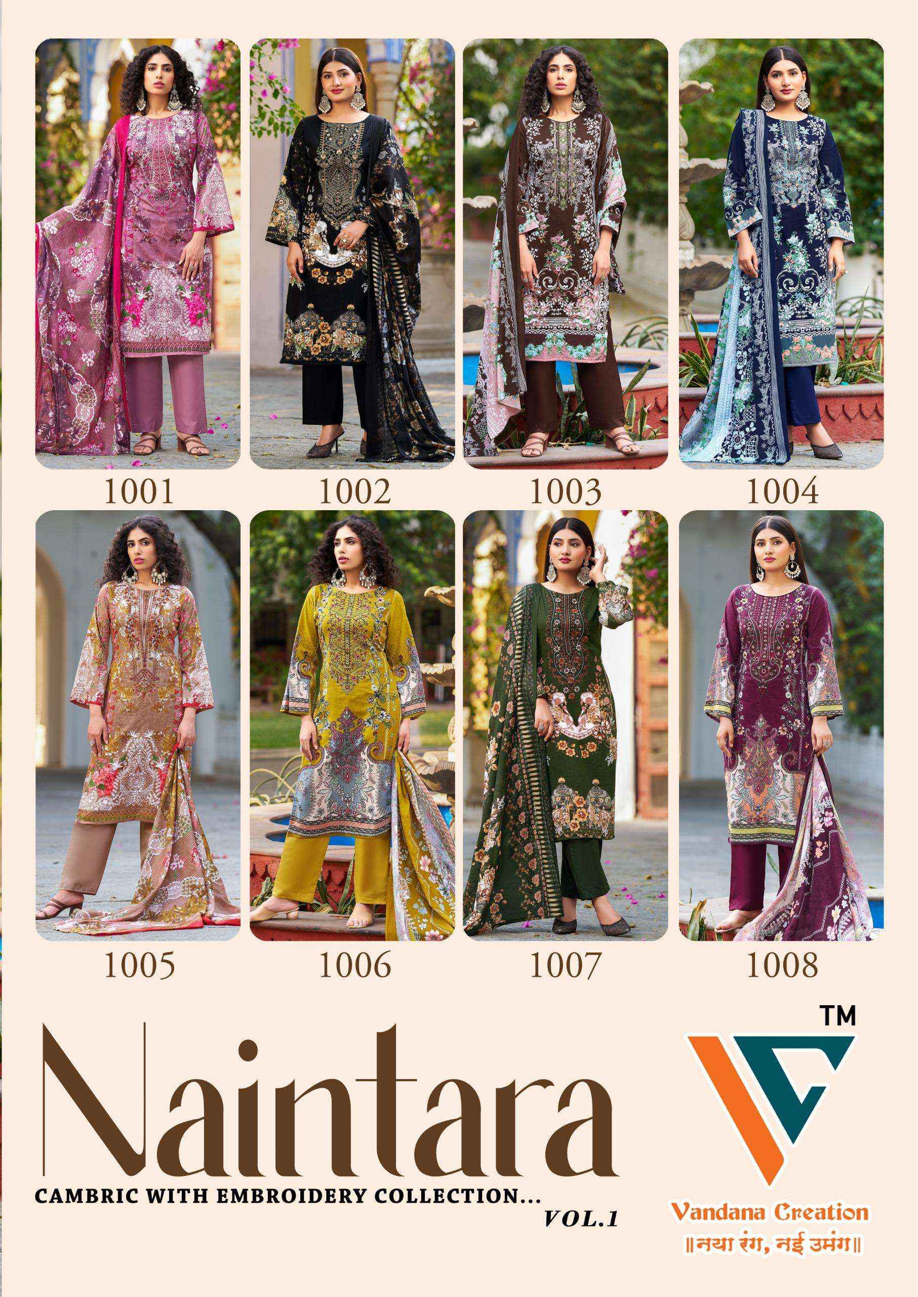 Vandana Creation Naintara Vol 1 Cotton Dress Material 8 pcs Catalogue